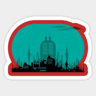 illustration of Background flat city Sticker